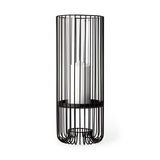 Velo Black Large Metal Cylindrical Table Candle Holder - Ornate Home