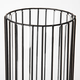 Velo Black Large Metal Cylindrical Table Candle Holder - Ornate Home