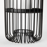 Velo Black Large Metal Cylindrical Table Candle Holder - Ornate Home