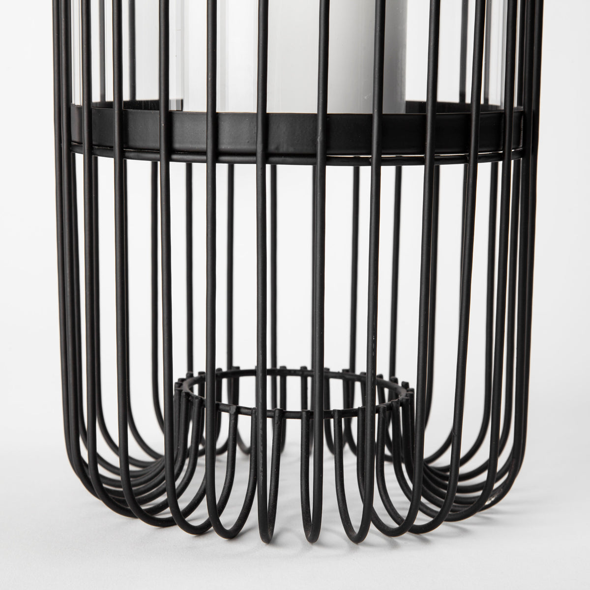 Velo Black Large Metal Cylindrical Table Candle Holder - Ornate Home