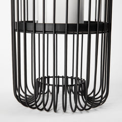 Velo Black Large Metal Cylindrical Table Candle Holder - Ornate Home