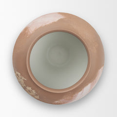 Velo Brown/White Hand-Painted Terracotta Decorative Vase - Ornate Home