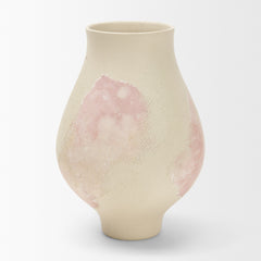 Velo Cream/Blush/Pink Hand-Painted Terracotta Decorative Vase - Ornate Home