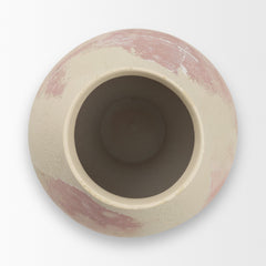 Velo Cream/Blush/Pink Hand-Painted Terracotta Decorative Vase - Ornate Home