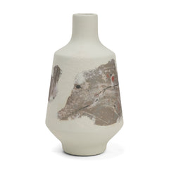 Velo White/Green 11.8"H Hand-Painted Terracotta Decorative Vase - Ornate Home