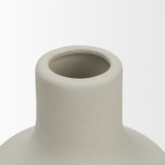 Velo White/Green 11.8"H Hand-Painted Terracotta Decorative Vase - Ornate Home