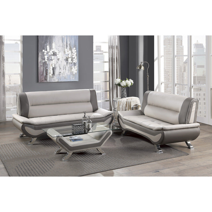 Veloce Beige/Gray Loveseat - Ornate Home