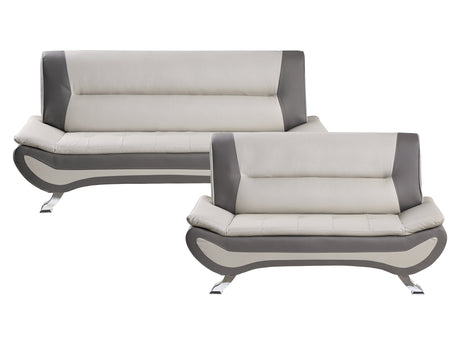 Veloce Beige / Gray Sofa & Loveseat - Ornate Home