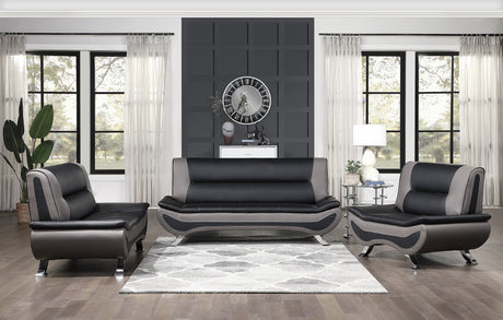 Veloce Black/Gray Loveseat - Ornate Home