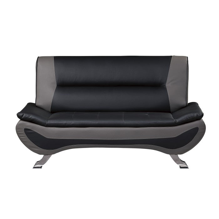 Veloce Black/Gray Loveseat - Ornate Home