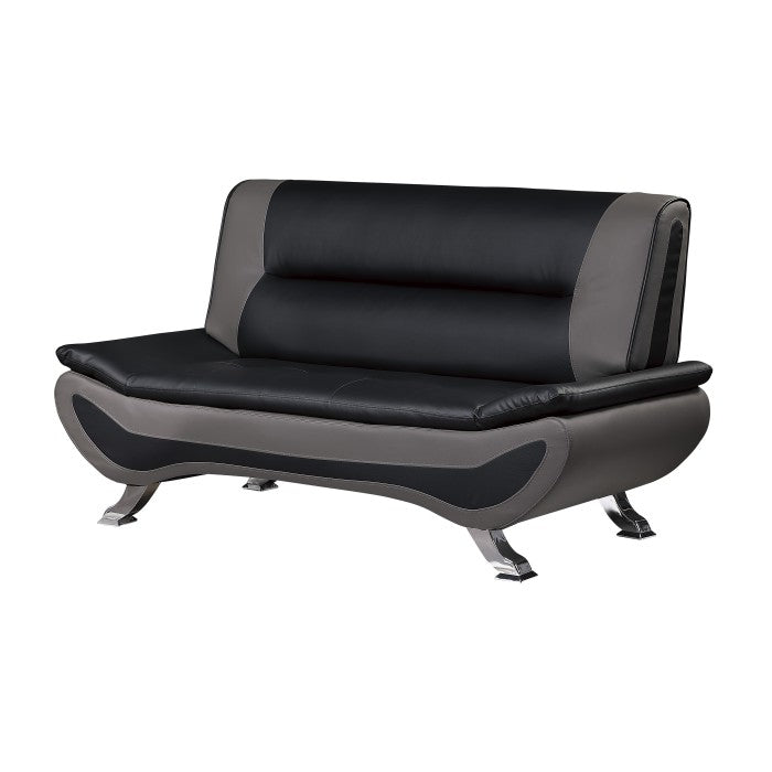Veloce Black/Gray Loveseat - Ornate Home