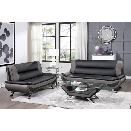 Veloce Black/Gray Loveseat - Ornate Home