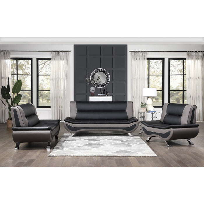 Veloce Black/Gray Loveseat - Ornate Home