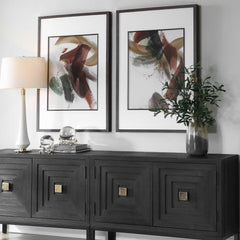 Velocity Multicolor Framed Abstract Prints (Set of 2) - Ornate Home