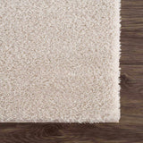 Velora Light Beige Wavy Abstract Modern Minimalist Polyester Machine Woven Area Rug - Clearance - Ornate Home