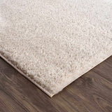 Velora Light Beige Wavy Abstract Modern Minimalist Polyester Machine Woven Area Rug - Clearance - Ornate Home