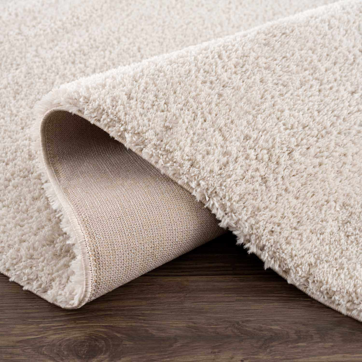 Velora Light Beige Wavy Abstract Modern Minimalist Polyester Machine Woven Area Rug - Clearance - Ornate Home