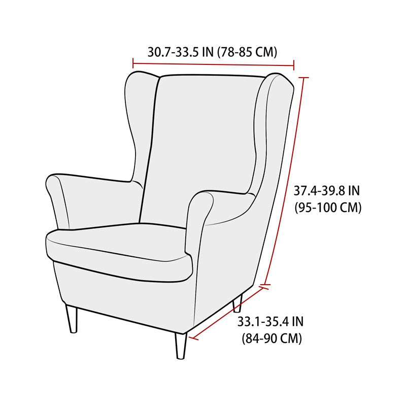 Velvet Wing Chair Cover Stretch Spandex Wingback Chair Cover Elastic Armchair Cover Sofa Covers with Seat Cushion Cover - Ornate Home