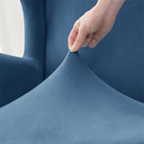 Velvet Wing Chair Cover Stretch Spandex Wingback Chair Cover Elastic Armchair Cover Sofa Covers with Seat Cushion Cover - Ornate Home