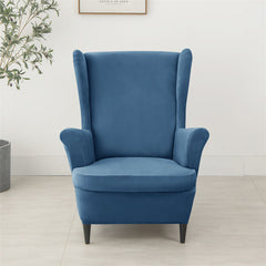 Velvet Wing Chair Cover Stretch Spandex Wingback Chair Cover Elastic Armchair Cover Sofa Covers with Seat Cushion Cover - Ornate Home