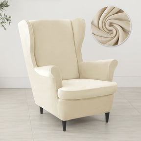 Velvet Wing Chair Cover Stretch Spandex Wingback Chair Cover Elastic Armchair Cover Sofa Covers with Seat Cushion Cover - Ornate Home