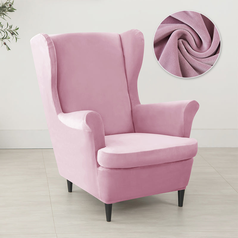 Velvet Wing Chair Cover Stretch Spandex Wingback Chair Cover Elastic Armchair Cover Sofa Covers with Seat Cushion Cover - Ornate Home