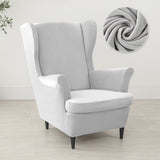 Velvet Wing Chair Cover Stretch Spandex Wingback Chair Cover Elastic Armchair Cover Sofa Covers with Seat Cushion Cover - Ornate Home