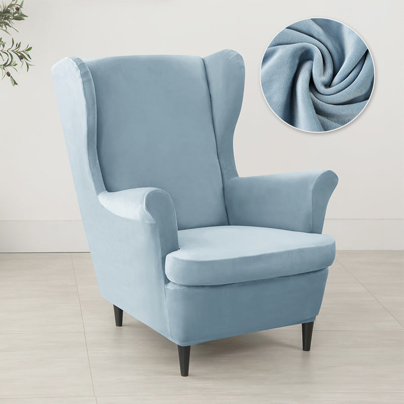 Velvet Wing Chair Cover Stretch Spandex Wingback Chair Cover Elastic Armchair Cover Sofa Covers with Seat Cushion Cover - Ornate Home