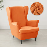 Velvet Wing Chair Cover Stretch Spandex Wingback Chair Cover Elastic Armchair Cover Sofa Covers with Seat Cushion Cover - Ornate Home