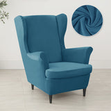 Velvet Wing Chair Cover Stretch Spandex Wingback Chair Cover Elastic Armchair Cover Sofa Covers with Seat Cushion Cover - Ornate Home