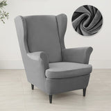 Velvet Wing Chair Cover Stretch Spandex Wingback Chair Cover Elastic Armchair Cover Sofa Covers with Seat Cushion Cover - Ornate Home