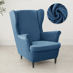 Velvet Wing Chair Cover Stretch Spandex Wingback Chair Cover Elastic Armchair Cover Sofa Covers with Seat Cushion Cover - Ornate Home