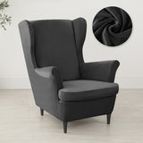 Velvet Wing Chair Cover Stretch Spandex Wingback Chair Cover Elastic Armchair Cover Sofa Covers with Seat Cushion Cover - Ornate Home