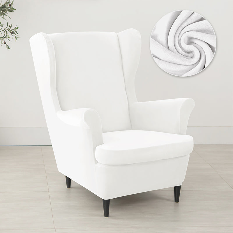 Velvet Wing Chair Cover Stretch Spandex Wingback Chair Cover Elastic Armchair Cover Sofa Covers with Seat Cushion Cover - Ornate Home
