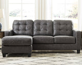 Venaldi Gunmetal Sofa Chaise with Occasional Table Set and Lamps (Online Special Price) - Ornate Home
