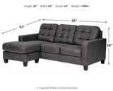 Venaldi Gunmetal Sofa Chaise with Occasional Table Set and Lamps (Online Special Price) - Ornate Home