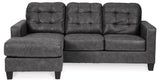 Venaldi Gunmetal Sofa Chaise with Occasional Table Set and Lamps (Online Special Price) - Ornate Home
