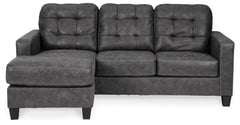 Venaldi Gunmetal Sofa Chaise with Occasional Table Set and Lamps - Ornate Home