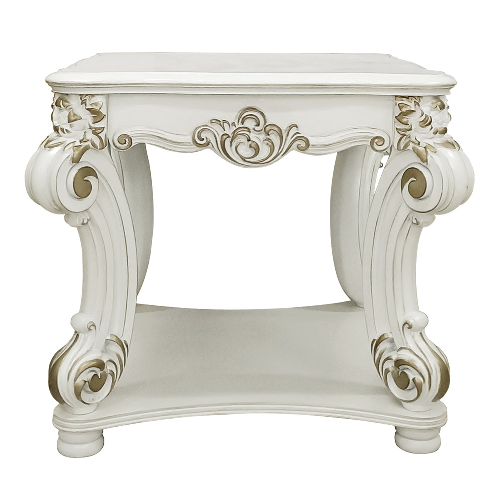 Vendome Antique Pearl End table - Ornate Home