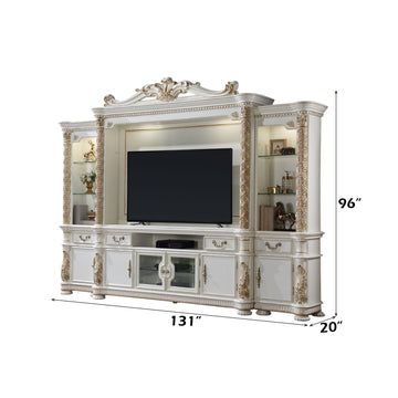 Vendome Antique Pearl Entertainment Center - Ornate Home