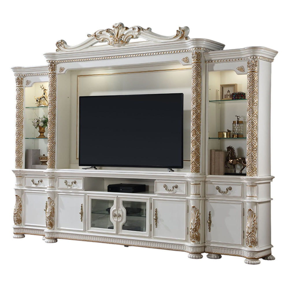 Vendome Antique Pearl Entertainment Center - Ornate Home