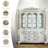 Vendome Antique Pearl Hutch & Buffet - Ornate Home
