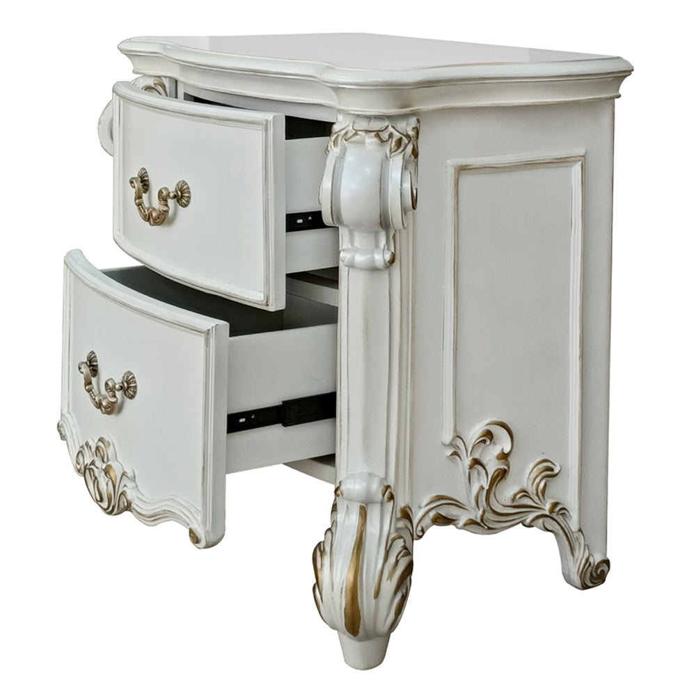 Vendome Antique Pearl Nightstand - Ornate Home