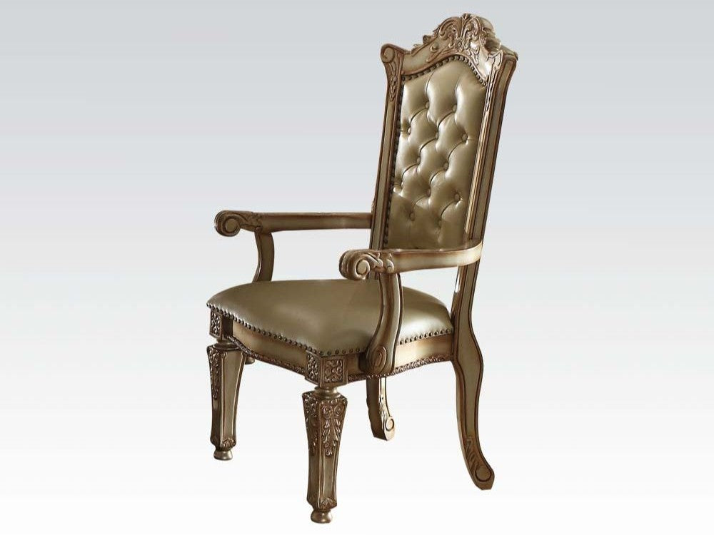 Vendome Bone & Gold Patina  Arm Chair (Set of 2) - Ornate Home
