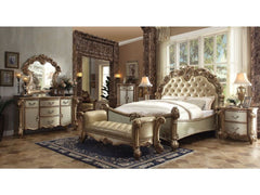 Vendome Button Tufted Queen Bed in Gold Patina - Ornate Home