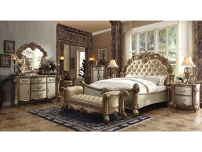 Vendome Button Tufted Queen Bed in Gold Patina - Ornate Home