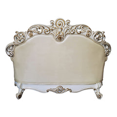 Vendome Champagne Synthetic Leather & Antique Pearl Loveseat - Ornate Home