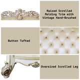 Vendome Champagne Synthetic Leather & Antique Pearl Sofa - Ornate Home