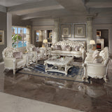 Vendome Champagne Synthetic Leather & Antique Pearl Sofa - Ornate Home