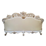 Vendome Champagne Synthetic Leather & Antique Pearl Sofa - Ornate Home